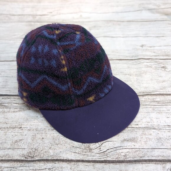 Vintage Columbia fleece Aztec ski hat baseball cap S/M made in USA - Picture 1 of 7